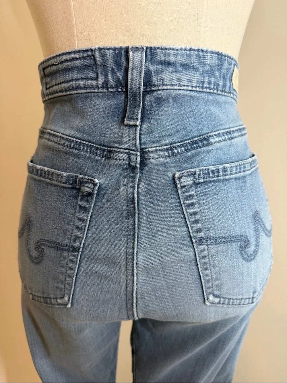 Adriano Goldschmidt AG The Farrah -SZ 29-High Rise Skinny Crop Blue Denim Jeans